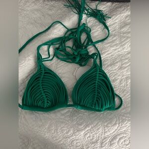 PQ Emerald Green String Bikini Top